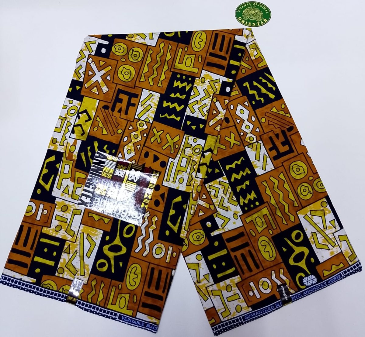 Yellow/Brown Bologan Print Fabric