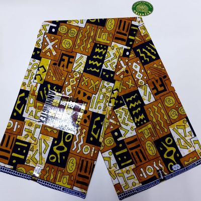 Yellow/Brown Bologan Print Fabric