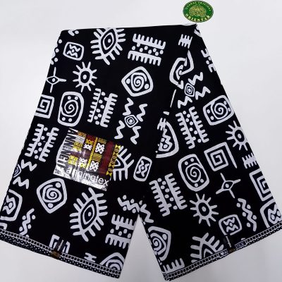 Black & White Bogolan Print Fabric