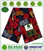 Red, Grey and Black African Fabric