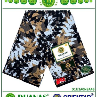 Beige White and Black Kitenge