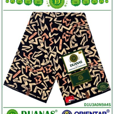 Black Beige and Peach Ankara Print