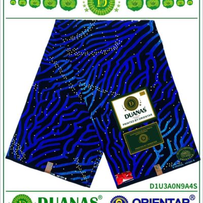 Royal Blue Dotted White Ankara