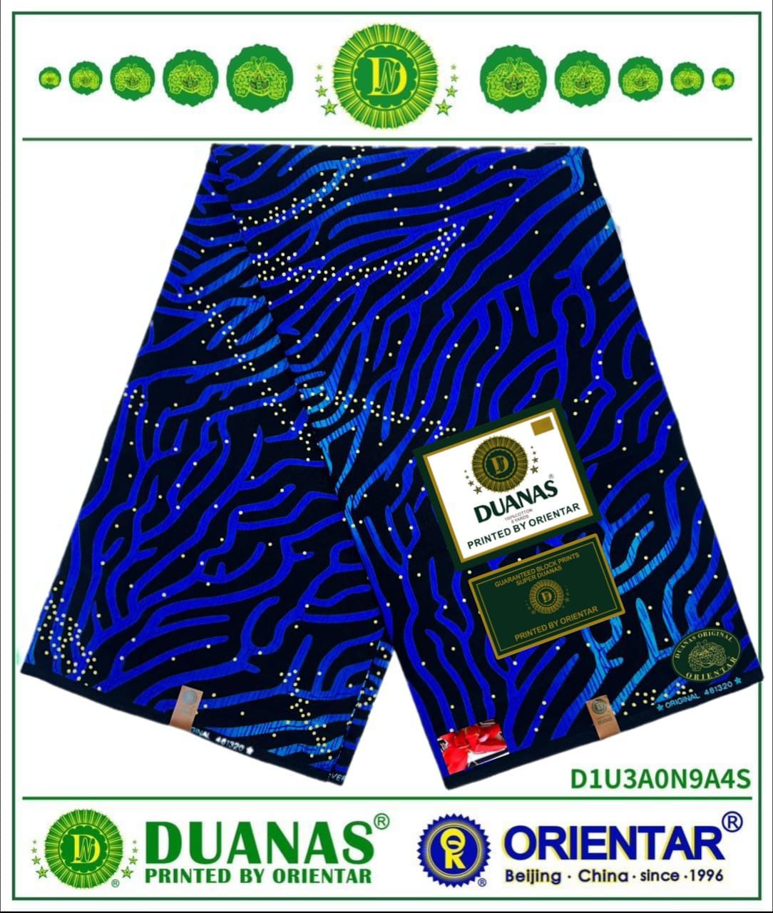 Royal Blue Dotted White Ankara