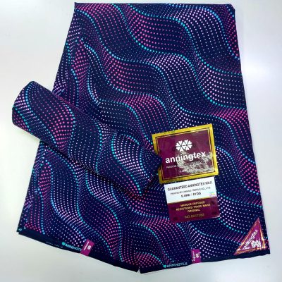 Purple Shades Blue Dotted Ankara Fabric