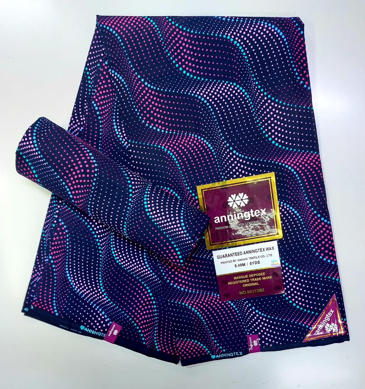 Purple Shades Blue Dotted Ankara Fabric