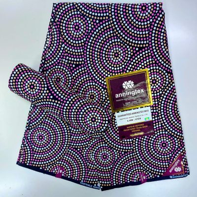 Pink White Round Dots Ankara Fabric