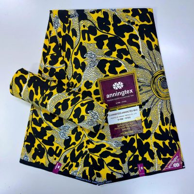 Yellow Black Patches Ankara Fabric