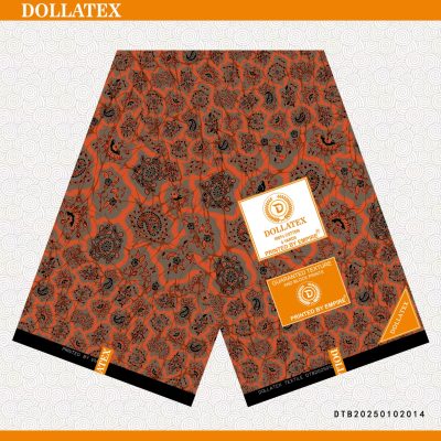 Orange Grey Ankara Fabric