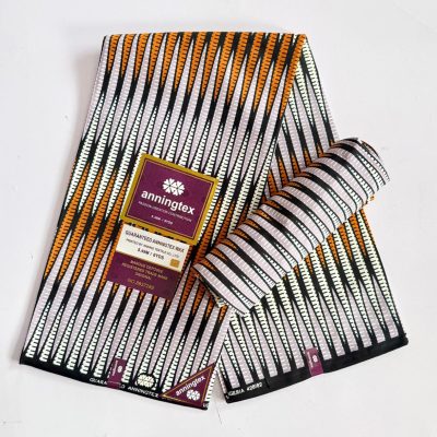 Orange White Lines Kitenge