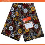 Orange White Floral Avogan Kitenge