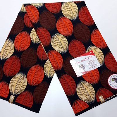 Orange Beige Super African Kitenge