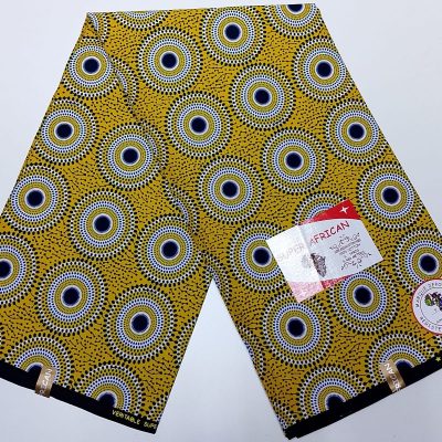 Yellow White Circles Kitenge
