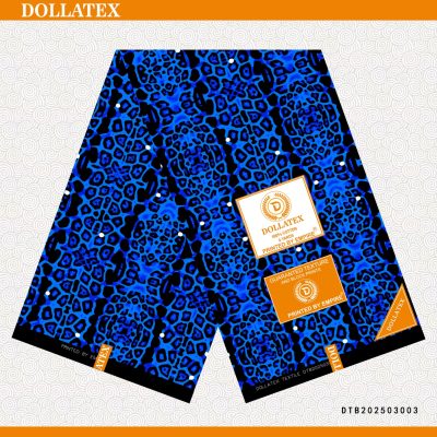 Blue Black and White Dots Kitenge