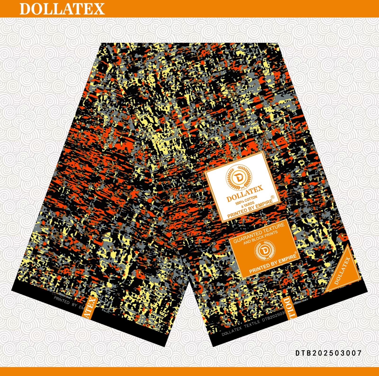 Cream and Orange Kitenge