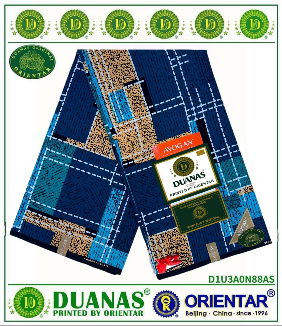 Blue shade and Gold Kitenge