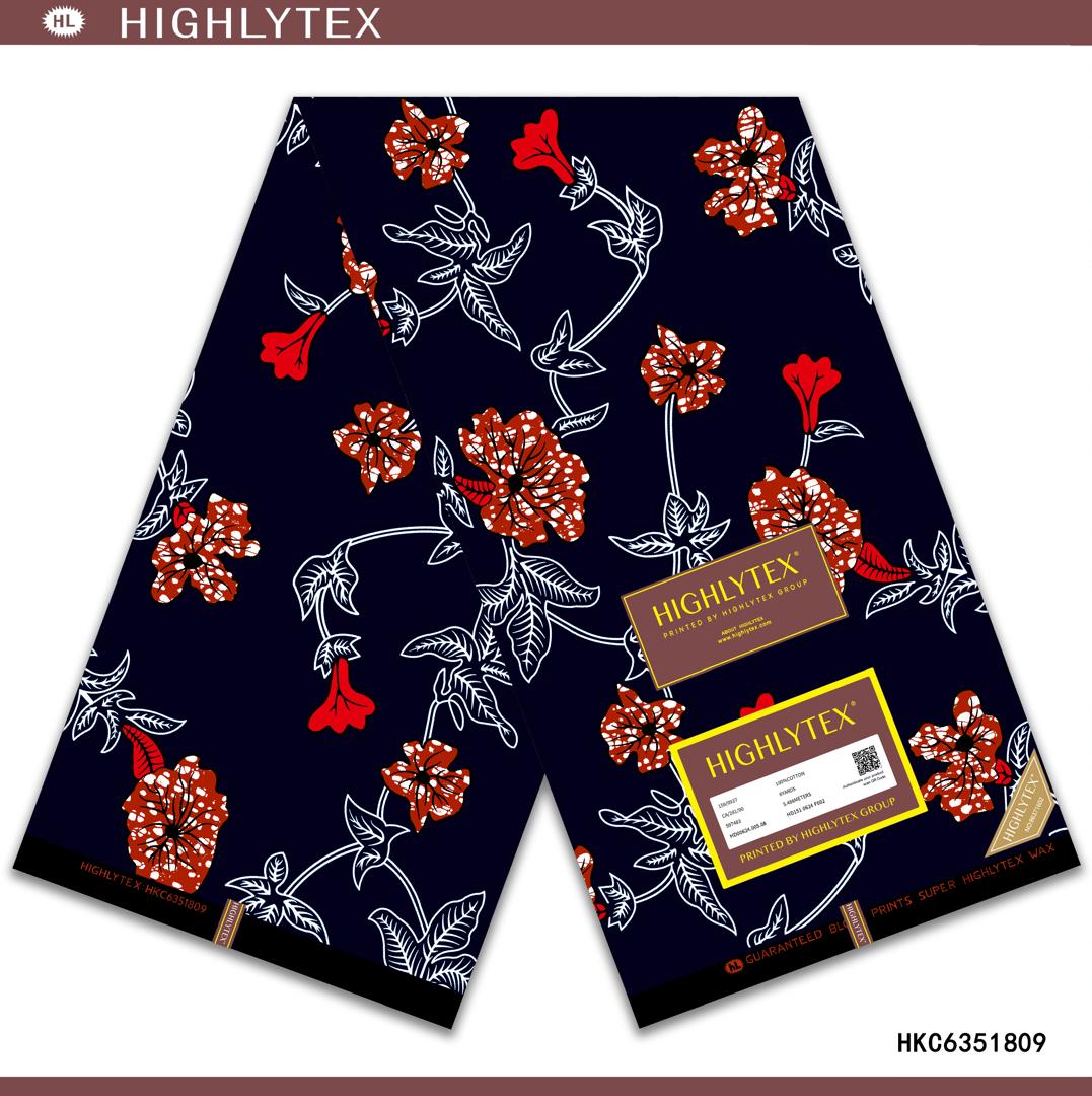 Red and White on Navy Blue Kitenge