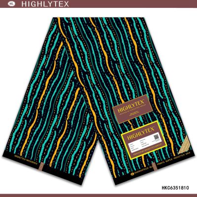 Green Cream Yellow Stripe Kitenge