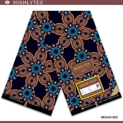 Cream Flower and Blue Kitenge