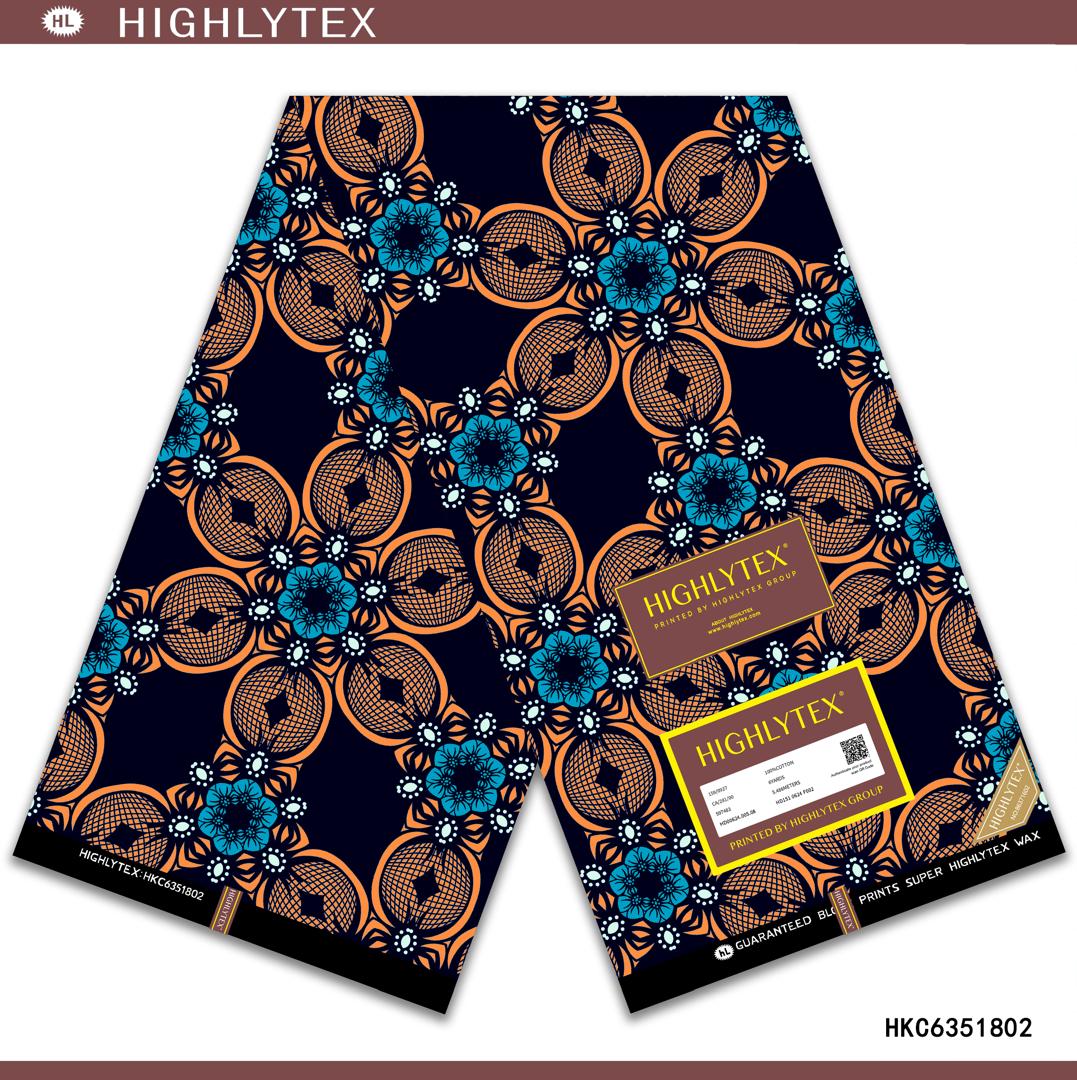 Cream Flower and Blue Kitenge