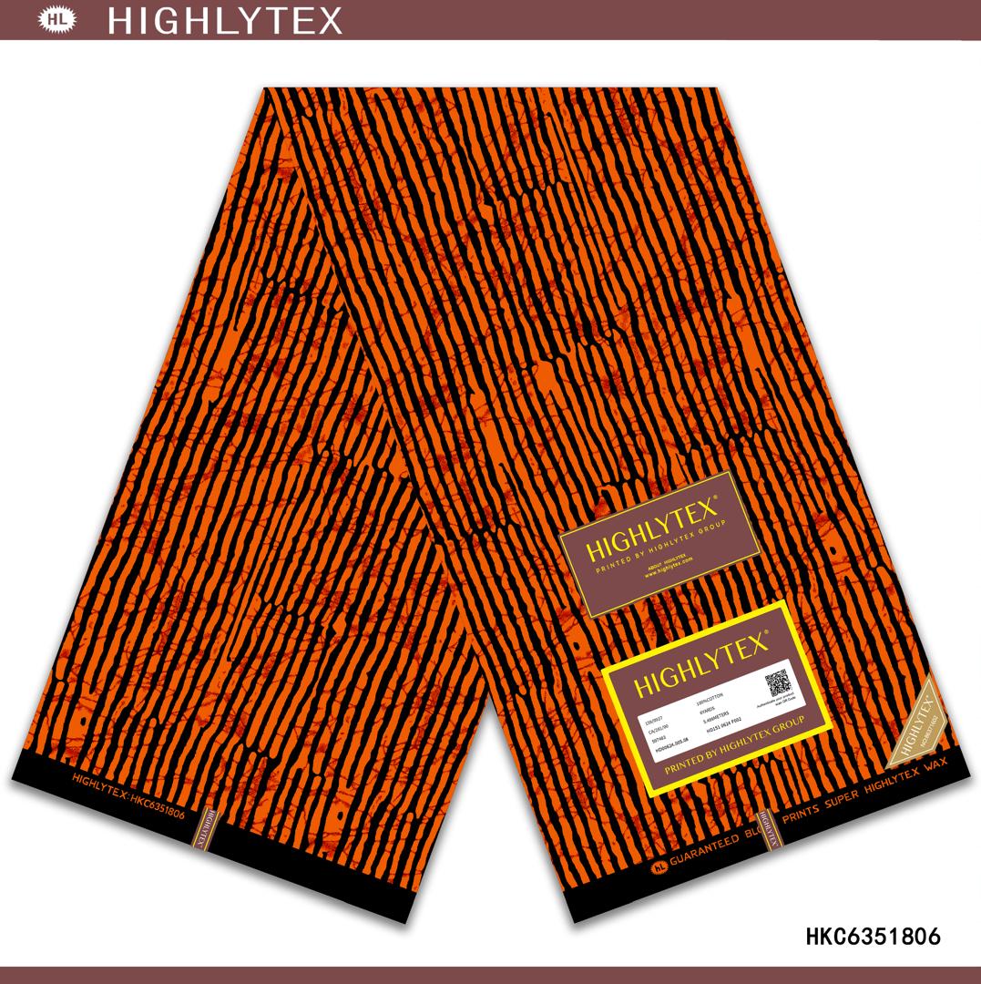 Orange Black Stripped Kitenge