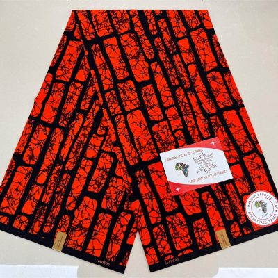 Dark Orange and Black Kitenge