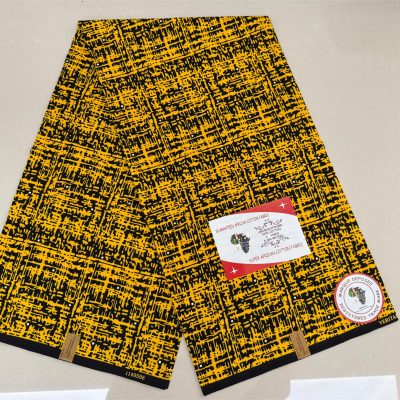 Yellow and Black,white dots Kitenge