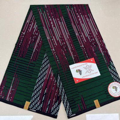 Dark Green and Maroon ,White Kitenge