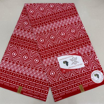 Red and White Tribal Kitenge