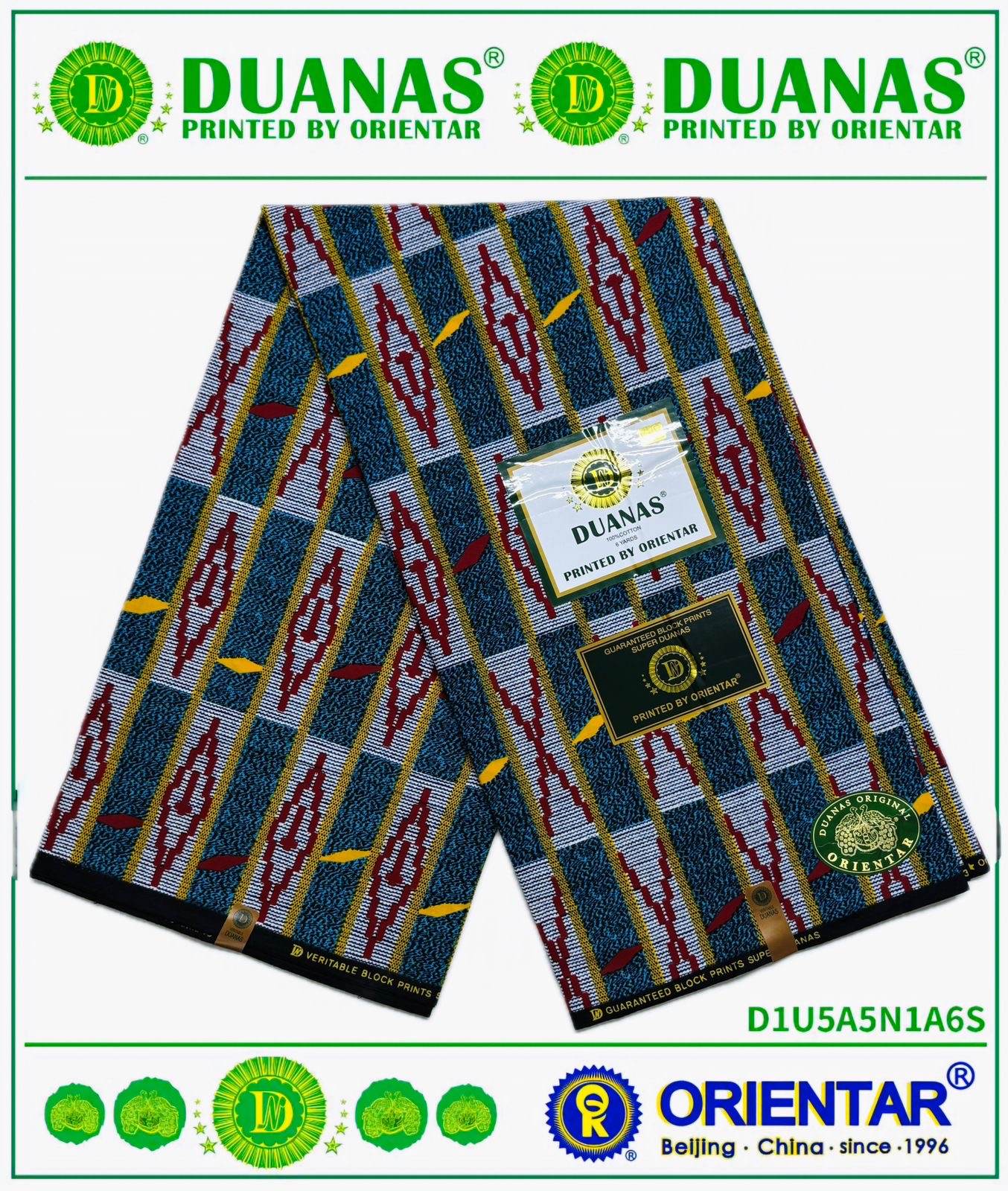 Teal Blue Kente Kitenge