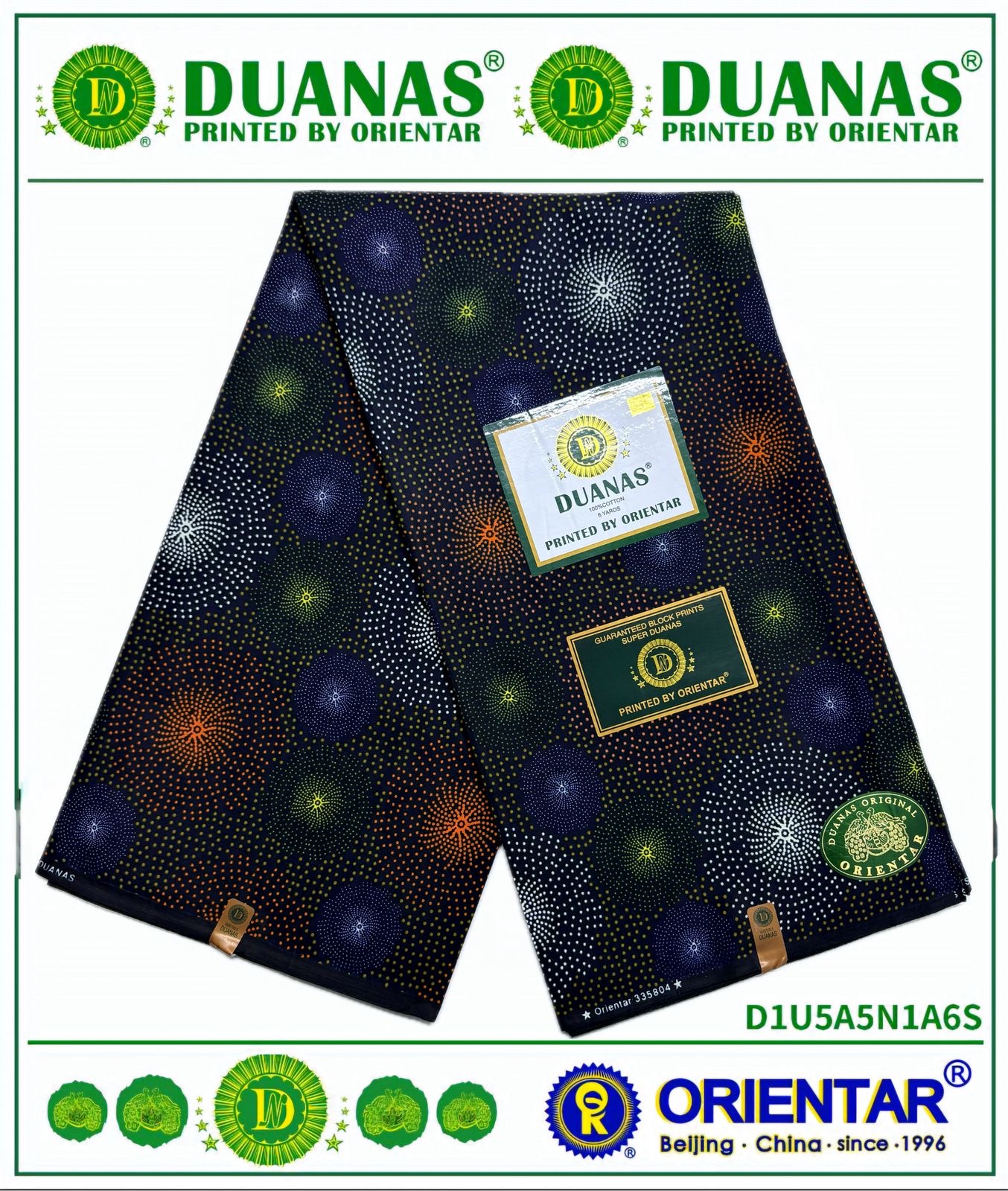 Dark navy with galaxy dots Kitenge